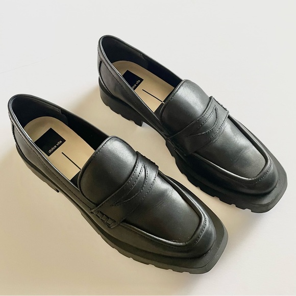 Dolce Vita Shoes - Dolce Vita Elias Square Toe Platform Loafers Women’s 11 Black Chunky Dress Shoes
